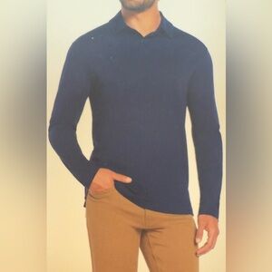 NWT Banana Republic Cotton Luxe Touch Polo (blue)